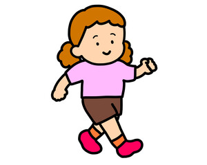 笑顔で歩く女の子