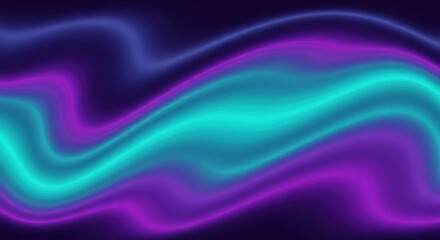 Abstract aurora borealis waves of purple and teal light