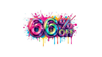66% Off Sale! Colorful Splash Design for Discount Promotion