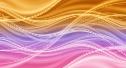 Abstract flowing waves of vibrant orange purple and pink light