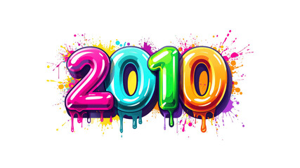 Colorful 2010 Design  Gummy Candy Style New Year's Illustration