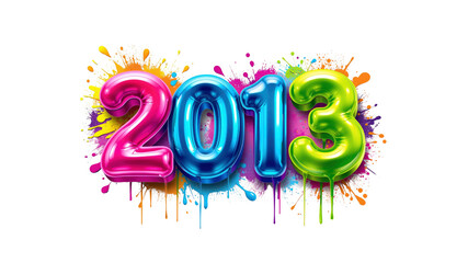 Colorful 2013 New Year Design with Paint Splatter