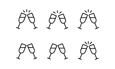 Celebration theme with champagne toast icons for parties or festive occasions