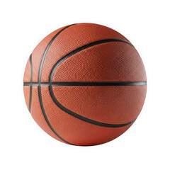 Obraz premium A single, textured orange basketball isolated on transparent background, perfect for sports and game concepts