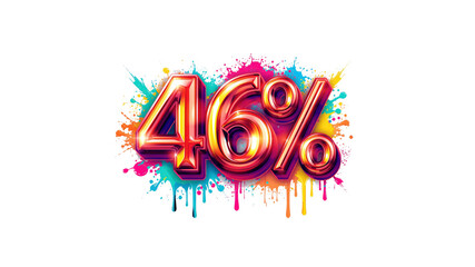 Vibrant 46% Off Sale Discount Banner with Colorful Paint Splatter