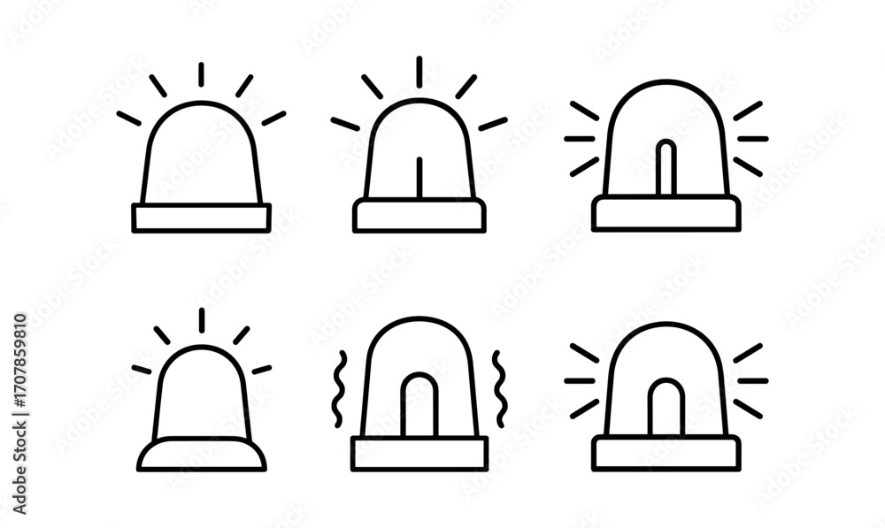 Poster minimalistic alarm icon set with abstract fluid design for digital and print use