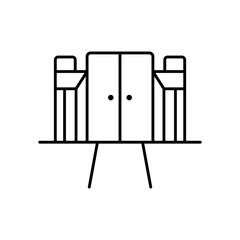 Entrance Doorway Line Icon: Building and Access