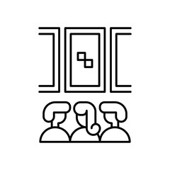 Exhibitor Museum Line Icon: Art and History