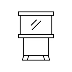 Glass Material Line Icon: Window and Transparency