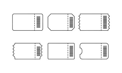 Collection of doodle sketch ticket elements for creative design projects