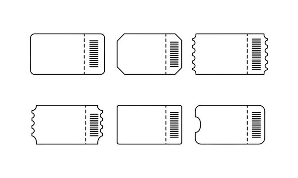 Collection of doodle sketch ticket elements for creative design projects