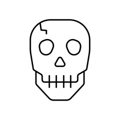 Skull Skeleton Line Icon: Anatomy and Death