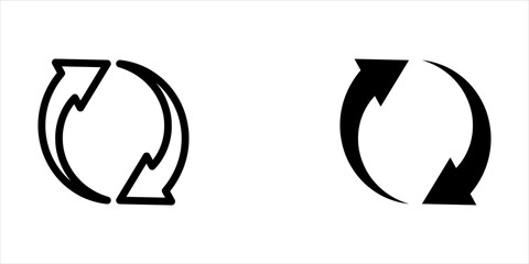 double reverse arrow, replace icon, exchange linear sign, vector illustration on white background