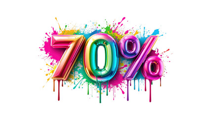 70% Off Sale Vibrant Colorful Discount Splash Design