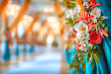Elegant floral arrangement for wedding celebration and event decoration
