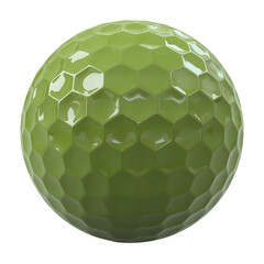 A vibrant green golf ball with a distinctive honeycomb texture, presented on a clean white background