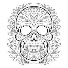 Skull Doodle Art, tattoo, decoration, design Illustration vector