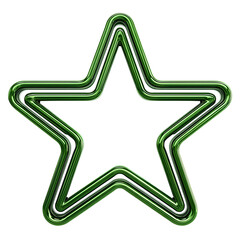 Vibrant Green Star with Glossy Sheen A Symbolic 3D Render