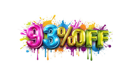 93% Off Sale! Colorful 3D Text with Paint Splatter Background