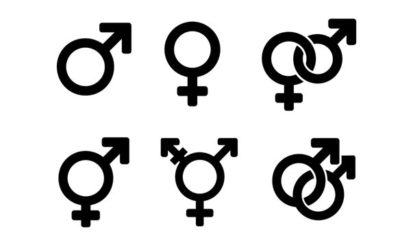 Gender symbol silhouettes for diversity and identity design