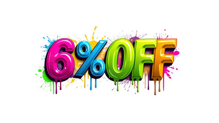 6% Off Sale! Colorful Graffiti Style Discount Banner
