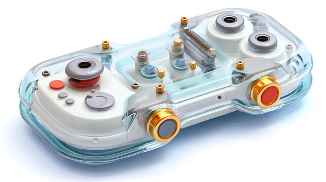 A sleek futuristic controller embodies the essence of innovation in gaming technology transparent