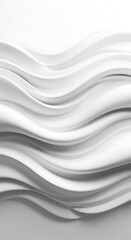 Obraz premium Abstract design featuring elegant, flowing white waves, showcasing a smooth, three-dimensional aesthetic.
