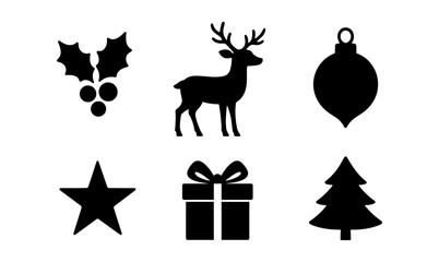 Christmas card design with simple baby-themed holiday icons for festive greetings