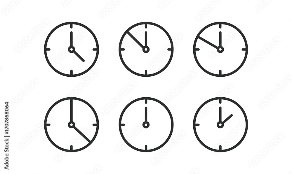 Poster Minimalist countdown clock variations for design projects