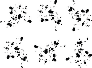 Black paint splatters