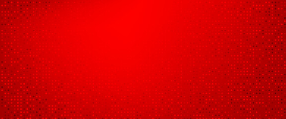 Red diagonal geometric shape with halftone. dot pattern on red background.