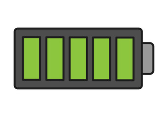 Icono de batería con barras de carga llena