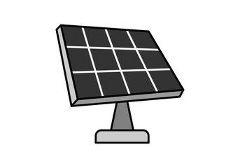 Icono de panel solar en fondo blanco © Gabrieuskal