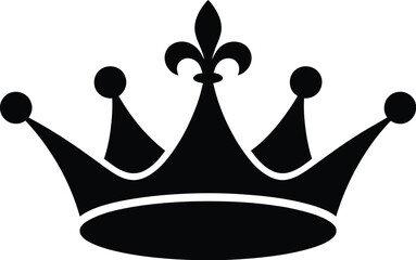 Stylized crown silhouette with fleur-de-lis vector symbolizing royalty, prestige, excellence, and cultural authority