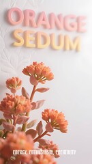 Obraz premium Phone Wallpaper Series : Flower Language - Orange Sedum, means : Energy, Enthusiasm, Creativity 004