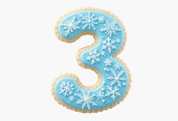 Naklejka premium Winter Wonderland Christmas Three Cookie Isolated Snowflake Patterned Treat for Projects