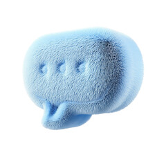 Fuzzy 3D chat bubble illustration isolated on transparent background
