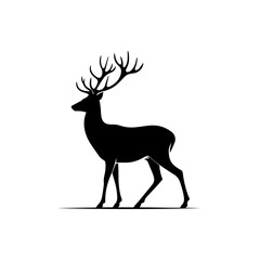 Standing Deer Silhouette Vector Design