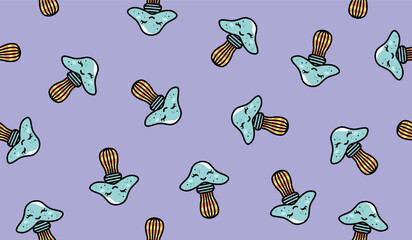 Cute mushroom pattern background vector design