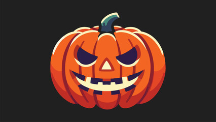 A carved jack-o’-lantern pumpkin with a spooky face, simple bold shapes