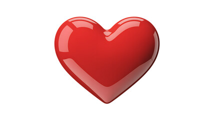 Red heart symbol glossy 3D rendering love 