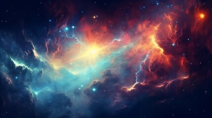 Colorful space galaxy cloud nebula. Stary night cosmos. Universe science astronomy. Supernova background wallpaper