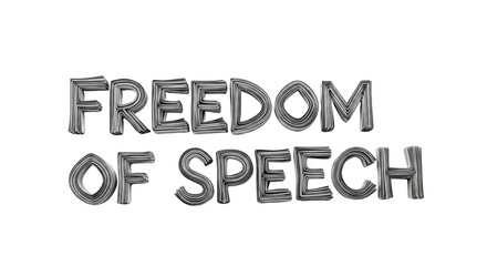 Freedom of Speech Artistic Typography detailed illustration featuring citizenship, debate, rights, morality, principles, text design concept for