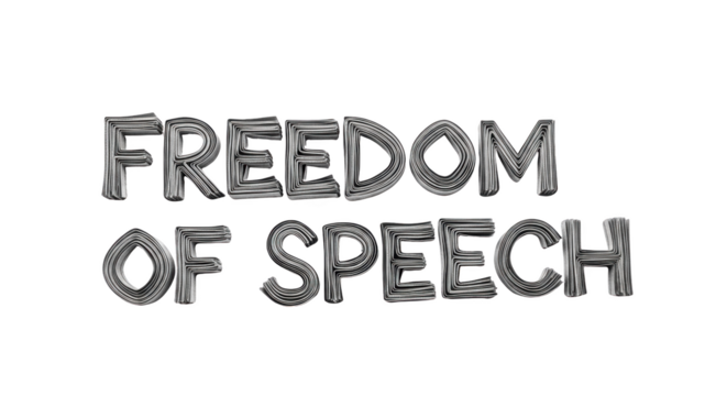 Freedom of Speech Artistic Typography detailed illustration featuring citizenship, debate, rights, morality, principles, text design concept for