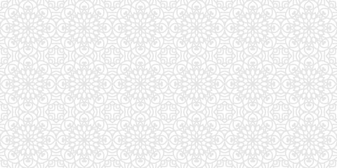 Subtle linear ornament. Vector abstract geometric seamless pattern with outline grid, diamonds, lattice, net. Simple minimal grey and white background texture. Repeated geo design for decor, textile