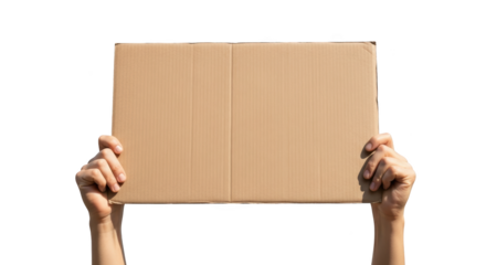 Human Hands Holding Blank Cardboard Sign Isolated detailed illustration featuring communication, paper, simple, protest,