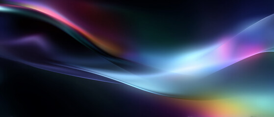 Fototapeta premium Abstract colorful light wave on black background 