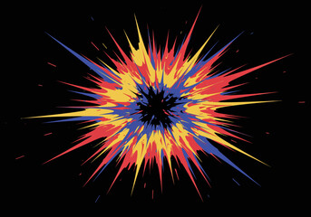 Fototapeta premium Vibrant Abstract Explosion Burst of Colorful Energy.