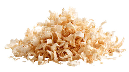 Wood shavings pile light beige texture background