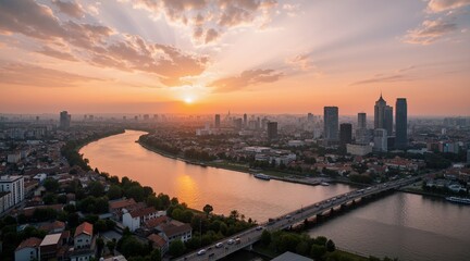 Fototapeta premium sunset over the city of london